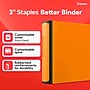 Staples 3" 3-Ring Better Binder, D-Ring, Orange (ST55892-CC)~#|#~7026B98B-33DB-4CC3-BCC6C64688682CD4_sc7