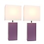 Elegant Designs Leather 21" LED Table Lamp, Purple, 2/Pack (LC2000-PRP-2PK)~#|#~70271E4A-5CBB-45F5-80B546CA4F615F00_sc7