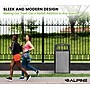 Alpine Industries Steel Outdoor Trash Can with Dome Lid, 40 Gallon, Gray (ALP471-40-WD-GRY)~#|#~703700F5-26E3-4315-A02E08018F5D0B22_sc7