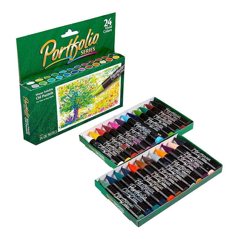 Crayola Portfolio Series Oil Pastels, Assorted Colors, 24/Box (52-3624) image 1