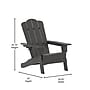 Flash Furniture Newport Adirondack Chair with Cup Holder, Gray (LEHMP104410GY)~#|#~7045798C-36FF-4111-843EB544FF56264E_sc7