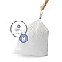 simplehuman 1.6 Gallon Trash Bag, Low Density, 1.2 mil, White, 360 Bags/Box (CW0251)~#|#~70504E82-0FB3-4345-82AF8F9054455F99_sc7