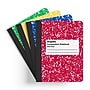 Staples® Composition Notebooks, 7.5" x 9.75", Wide Ruled, 100 Sheets, Assorted Colors, 4/Pack (ST58368)~#|#~7052AE40-7112-4C26-8E6BE8C079D35680_sc7