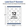 Avery Laser/Inkjet Circle Multipurpose Labels, 2" Dia., White, 120/Pack (S00D1Q)~#|#~70605D34-D353-4B4E-9BDEB4B4CB2B64E3_sc7