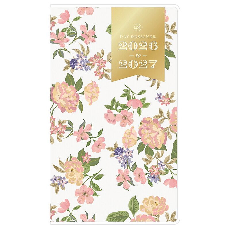 2026-2027 Blue Sky Day Designer Heirloom Cream 6.125" x 3.625" Monthly Personal Organizer, Plastic Cover (154645) image 1