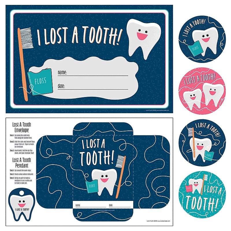 Barker Creek Lost a Tooth Classroom Set, Multicolored, 62/Set (4442) image 1