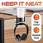 Delton H22 Under Desk Cup Holder and Desk Hook for Headphones, Black (DHSCH22)~#|#~7067412F-387F-495D-9629464F7A31824C_sc7