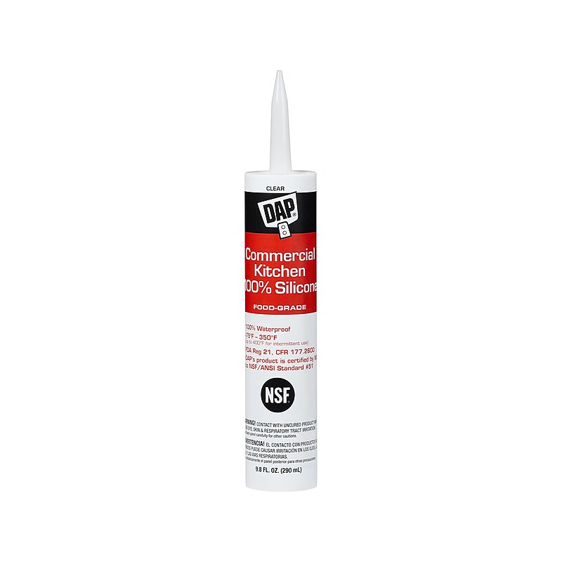 Dap Commercial Kitchen Silicone Sealant, 9.8 Fl. Oz., Clear, 12/Carton (7079808658) image 1
