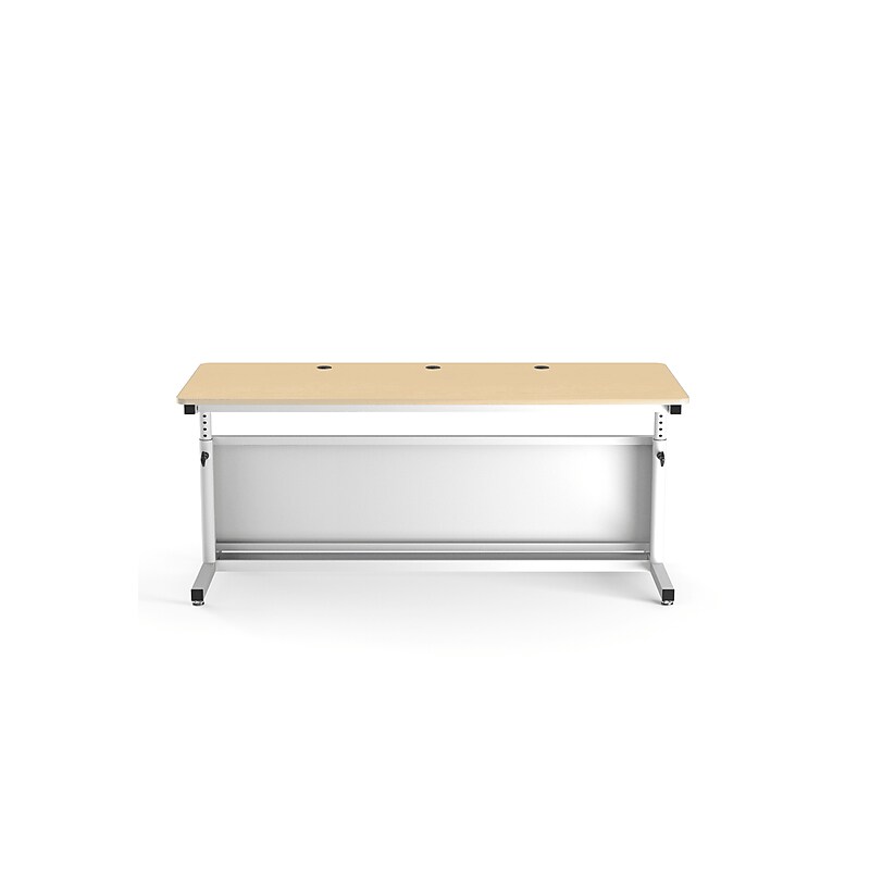 VersaDesk Deluxe 72"W Manual Adjustable Standing Computer Table, Maple/White (CTL7230-WM) image 1