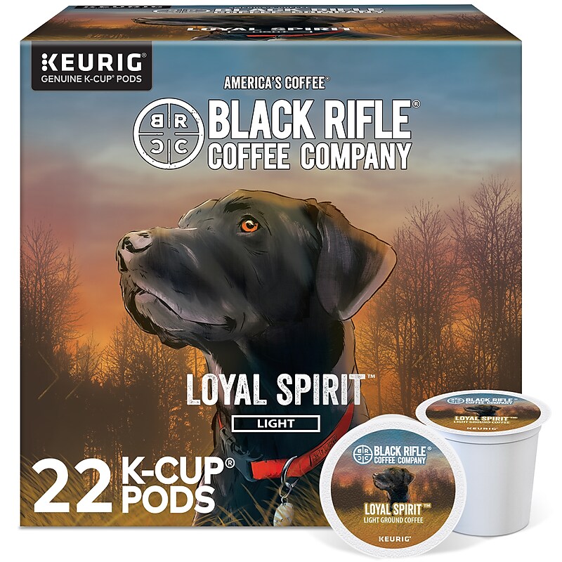 Black Rifle Coffee Company Loyal Spirit Coffee Keurig® K-Cup® Pods, Light Roast, 22/Box (5000384046) image 1