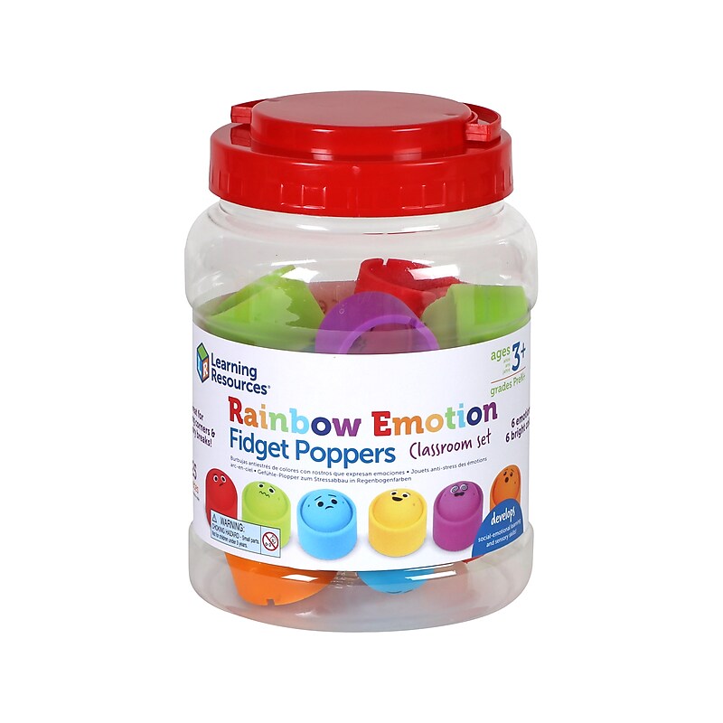 Learning Resources Rainbow Emotion Fidget Poppers Classroom Set (LER5572) image 1