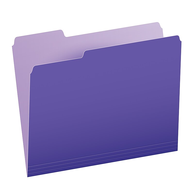Pendaflex Recycled File Folder, 1-Tab, Assorted, Letter Size, Violet, 100/Box (4210 1/3 VIO) image 1