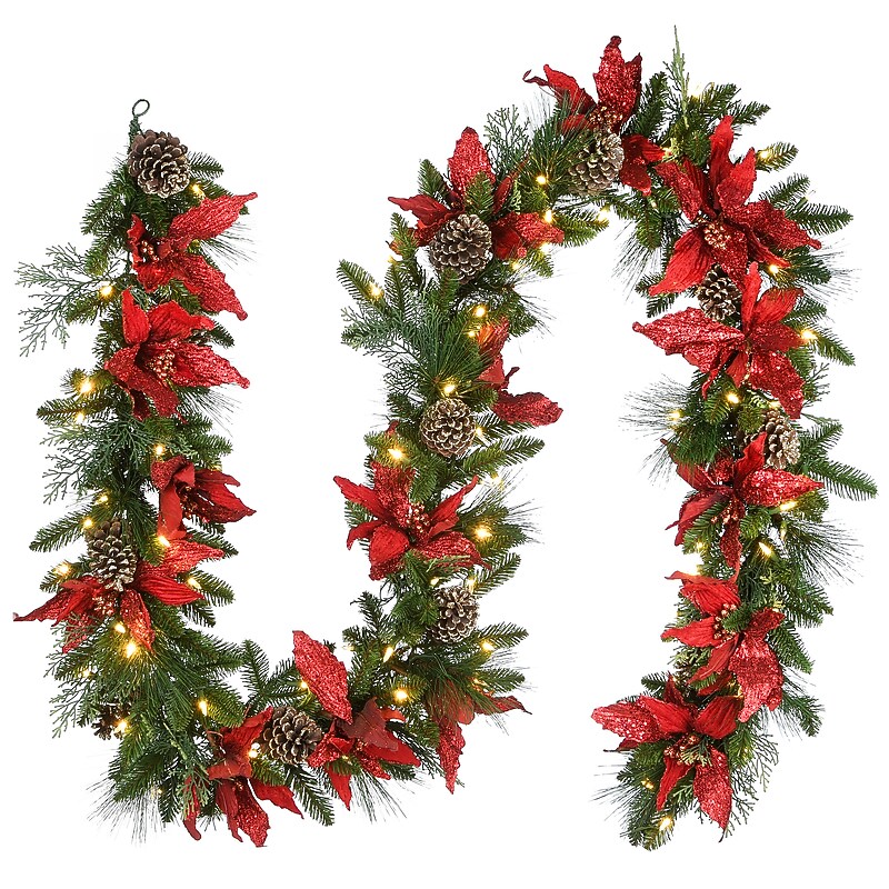 National Tree Company 9' Decorative Collection Garland with Clear Lights (DC3-355-9B) image 1