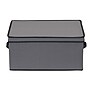 Household Essentials 38.12 Quart Wine Glass Storage Box with Lid, Fabric, Gray (52542-1)~#|#~70850D2D-EBA7-4537-B973B832AC9F97F8_sc7