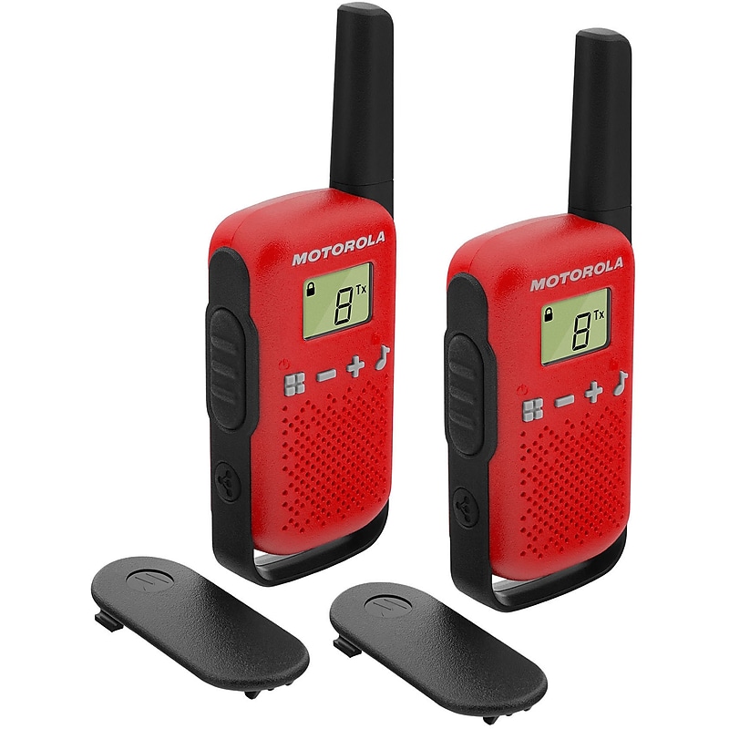 Motorola Talkabout 2-Way Radios, Red and Black (T110) image 1