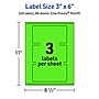 Avery Laser/Inkjet Multipurpose Rectangle Labels, 3" x 6", Neon Green, 240/Box (94249)~#|#~708BBF42-EF78-4632-82DD77E0FF4435EA_sc7