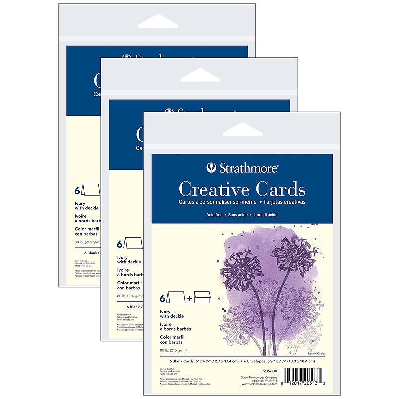 Strathmore Creative Cards & Envelopes, 6.875" x 5", Ivory, 6/Pack, 3 Packs/Bundle (STTP205130-3) image 1