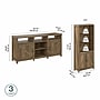 Bush Furniture Knoxville Console TV Stand with 5 Shelf Bookcases with Doors, Screens up to 70", Reclaimed Pine (CGR021RCP)~#|#~708DED23-6577-4FA1-B954170F3F1086B3_sc7