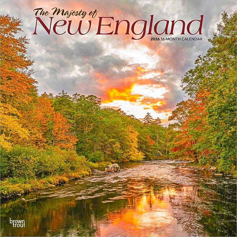 2026 BrownTrout The Majesty of New England 12" x 12" Monthly Wall Calendar (9798330704484) image 1