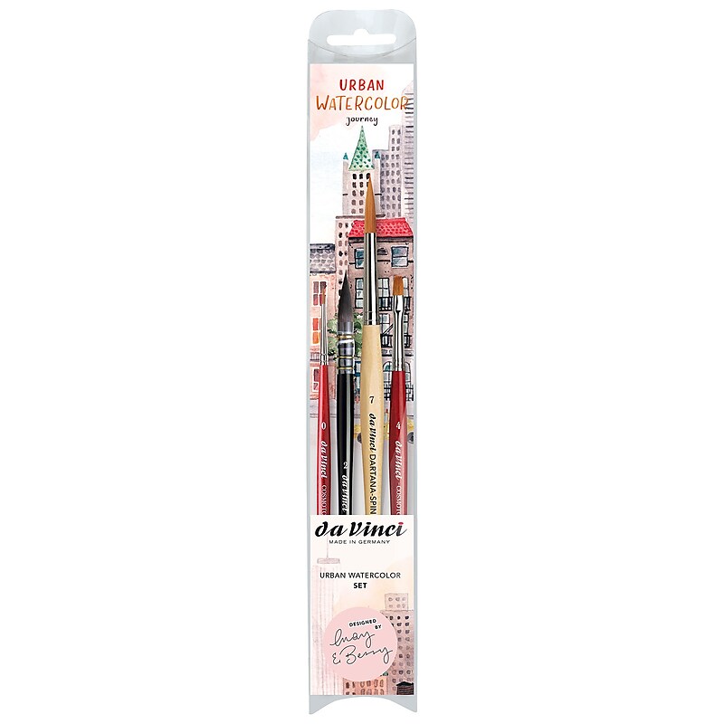 da Vinci Artist Signature Collection by May & Berry Design Studio Watercolor, Assorted Brushes, 4/Pack (DVXVA56010) image 1