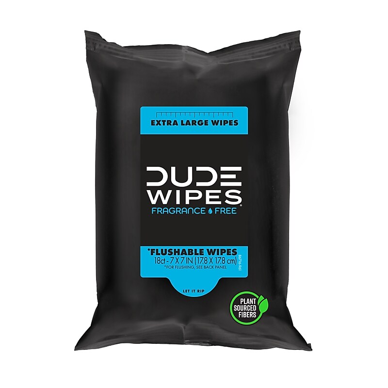 DUDE Wipes Extra Large Toilet Paper Wipes, 18 Wipes/Pack (300636) image 1
