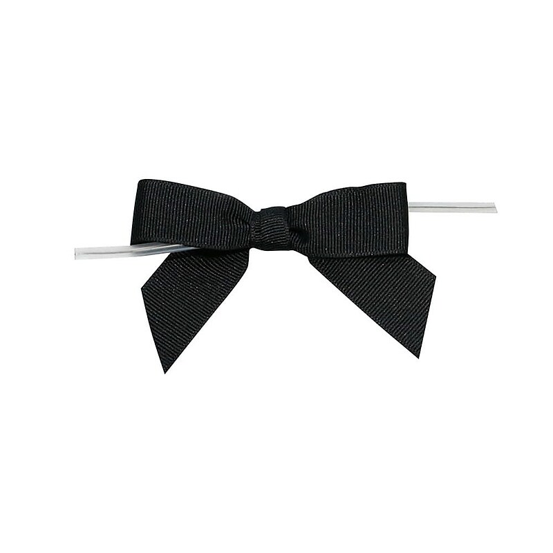 JAM Paper Grosgrain Bows, Black Grosgrain, 100/pack (52640349286) image 1
