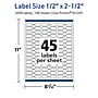 Avery TrueBlock Laser/Inkjet Decorative Edge Multipurpose Labels, 0.5" x 2.5", White, 4500/Box (94749)~#|#~709A707A-3C22-432E-B198F929B1844F74_sc7