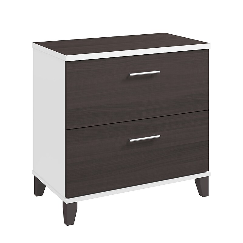 Bush Home Somerset 2 Drawer Lateral File Cabinet, Storm Gray/White (WC81080) image 1