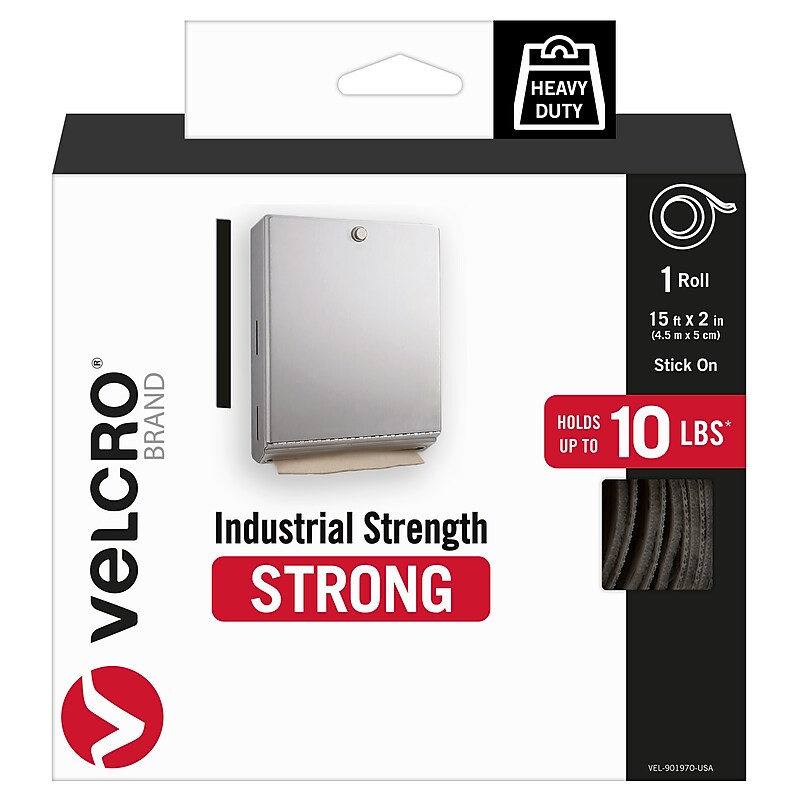 Velcro® Brand Industrial Strength 2" x 15' Hook & Loop Fastener Roll, Black (90197) image 1