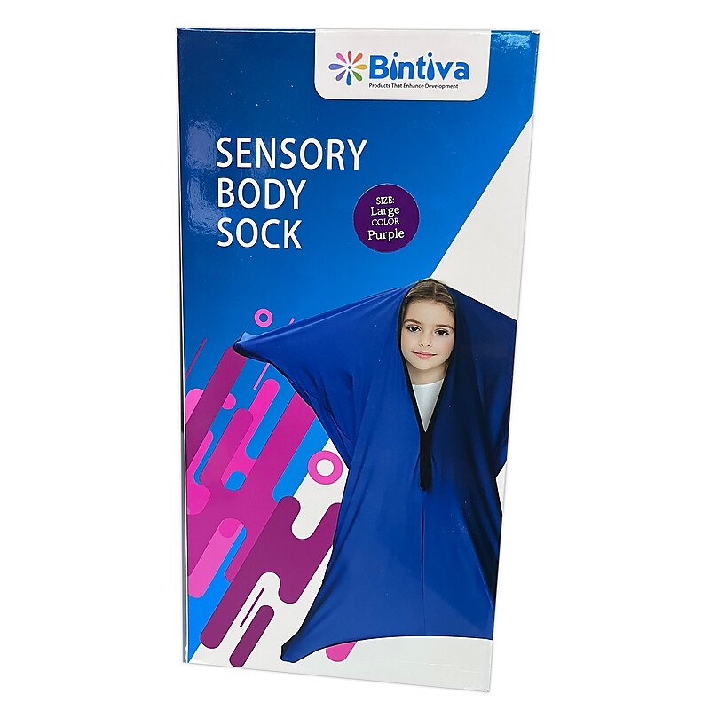Bintiva Large Sensory Body Sock, Purple (BNVSENSOXLG) image 1