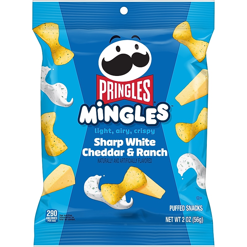 Pringles Mingles Sharp White Cheddar & Ranch Puffed Chips, 2 oz., 6/Carton (3800028141) image 1