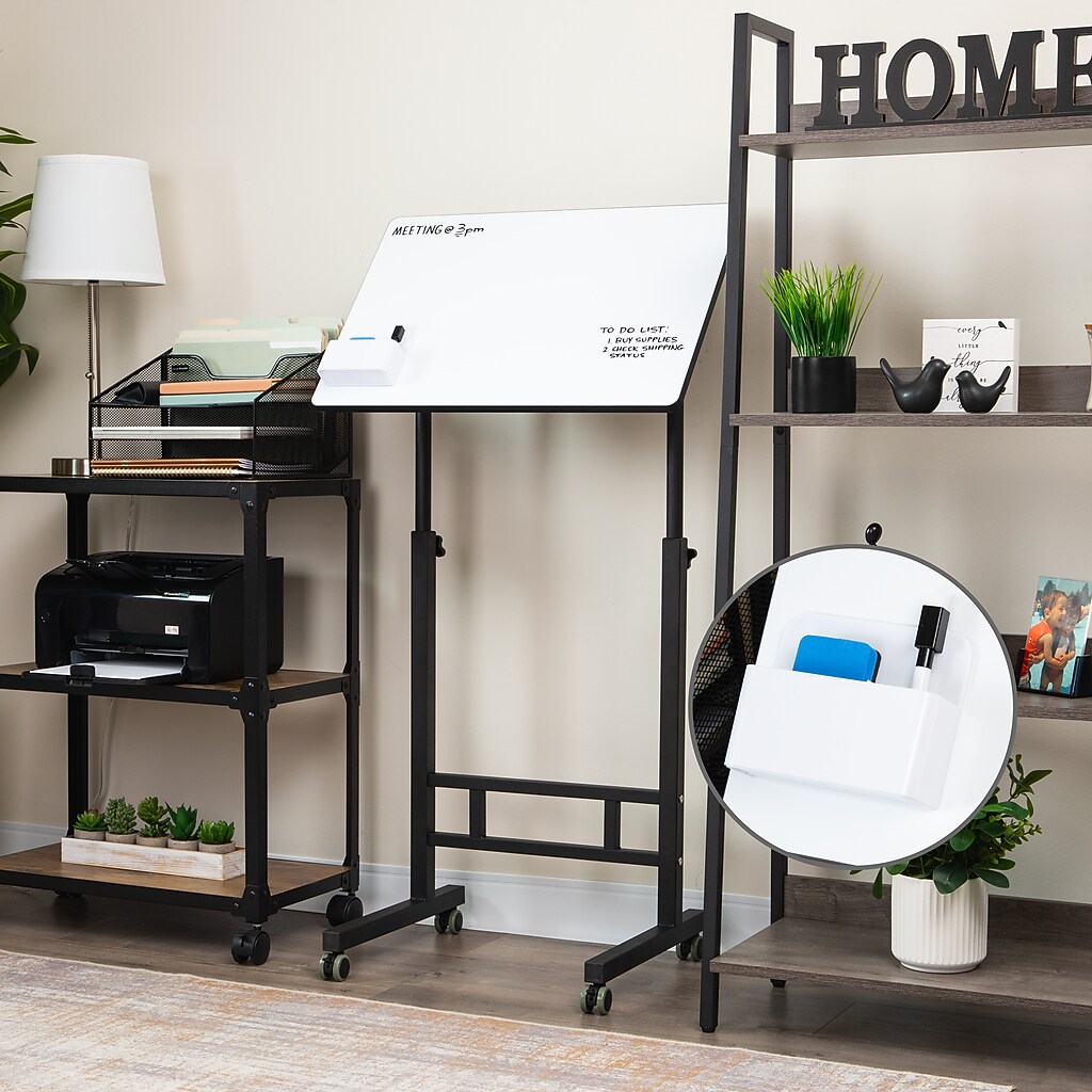 Whiteboard desk with chair and storage