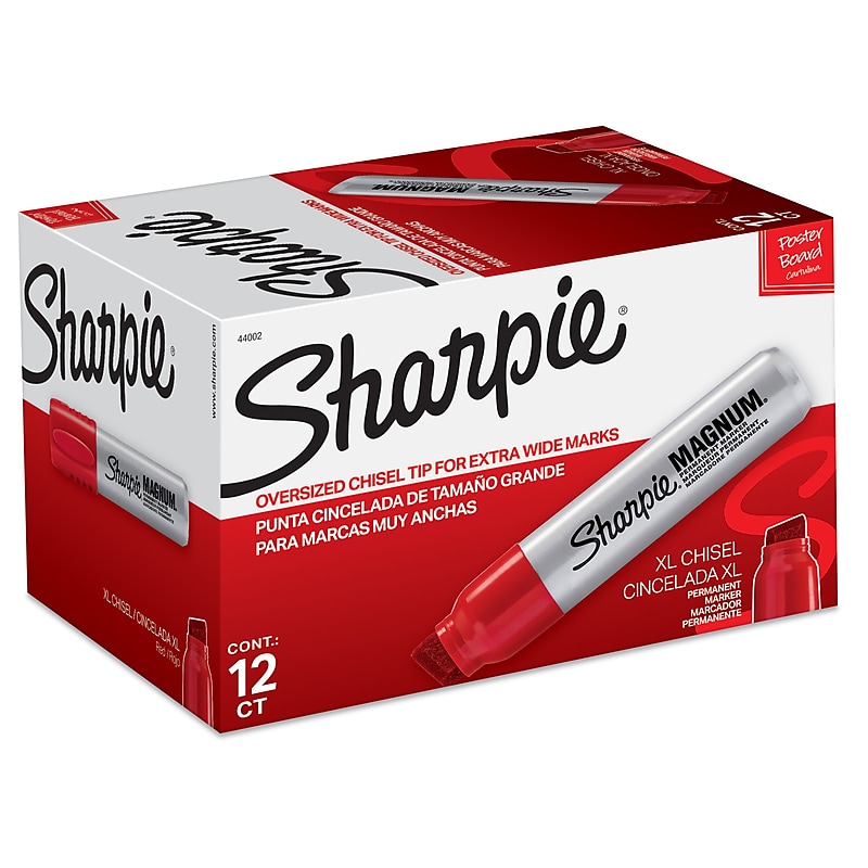 Sharpie Magnum Permanent Marker, XL Chisel Tip, Red (44002) image 1