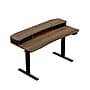 Huanuo 55"W Electric Rectangular Adjustable Standing Desk with Riser and Drawers, Walnut (HNESD101WN)~#|#~70D6750A-02B9-4400-A8A61B846C2F380D_sc7