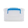 Advantus Super Stacker Snap Lid Storage Box, Clear/Blue (39811)~#|#~70D88BF3-853A-420C-B8D0520FA98B10A2_sc7