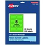 Avery Laser/Inkjet Multipurpose Rectangle Labels, 2" x 3.5", Neon Green, 320/Pack (94238)~#|#~70D938B3-AE75-4323-BD1DEEBC6FDD811D_sc7