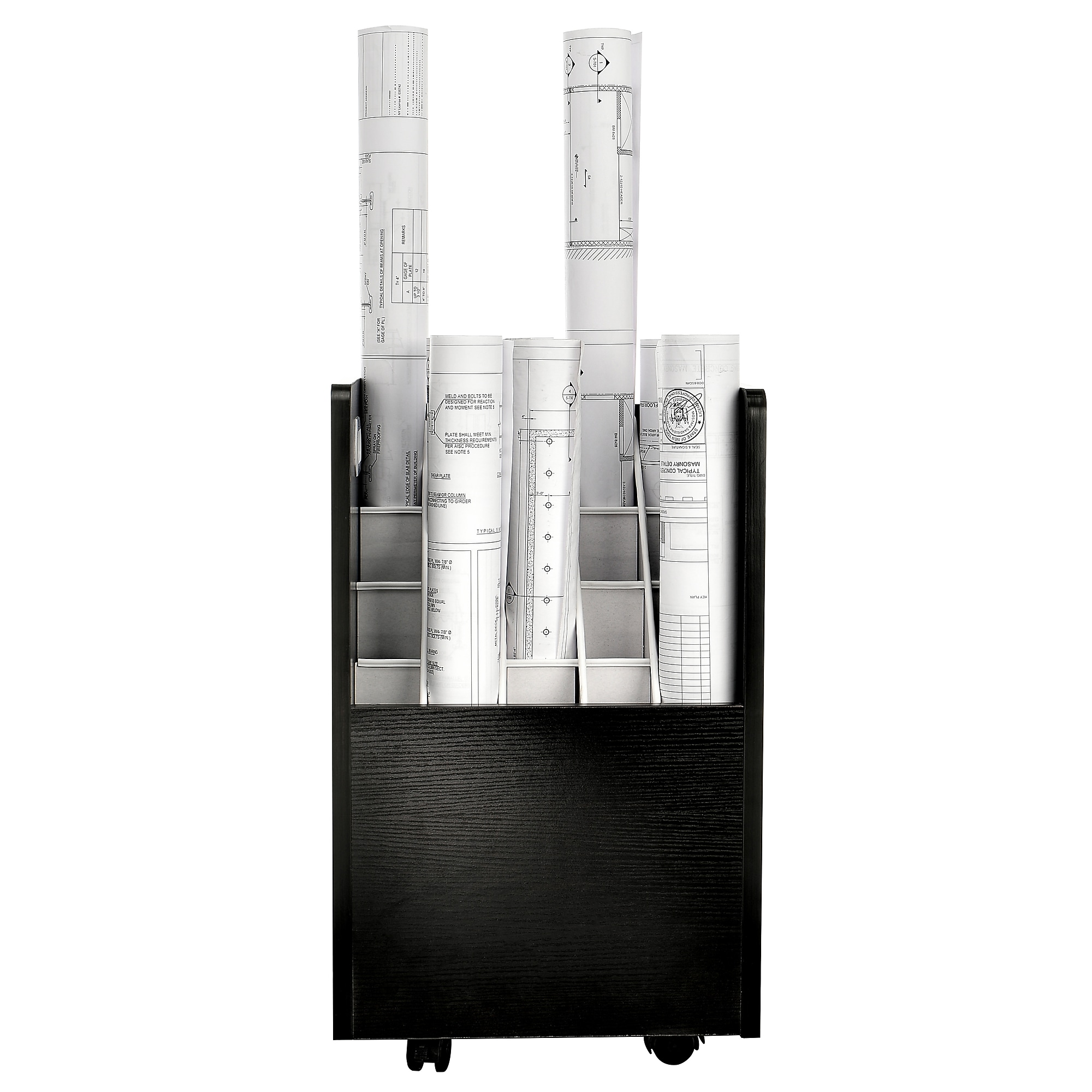 AdirOffice 20-Slot Mobile Roll File, 24.75″ H x 15.25″ W x 13.25″ D, Black (624-BLK-KIT1) Sansujyuku sansujyuku.com