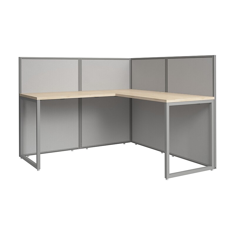 Bush Business Furniture Easy Office L Shaped Cubicle Desk, Natural Elm (EOD360NE-03K) image 1