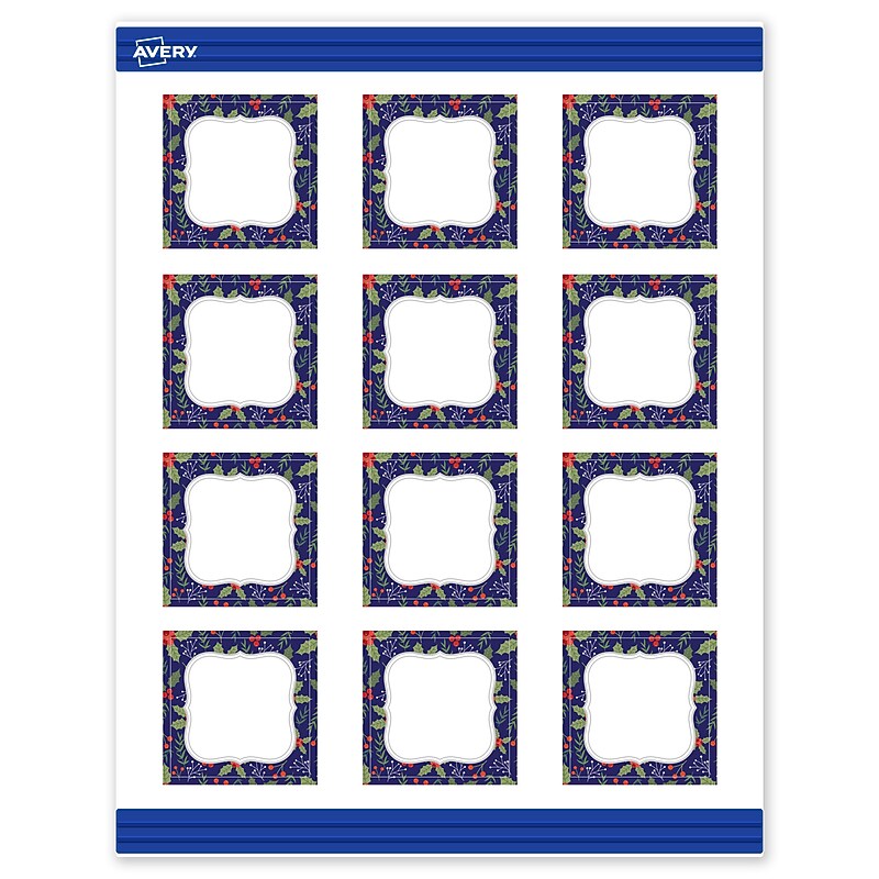 Avery Silver-Navy Matte Blank Card, White, 120/Pack (S00-FHT) image 1