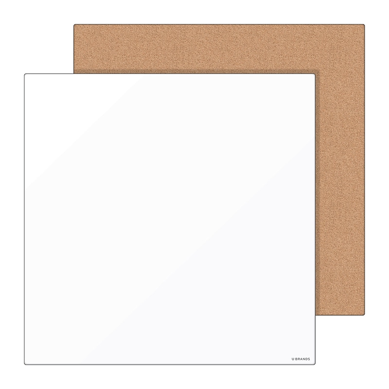 U Brands Cork & Dry Erase Board Set, 1' x 1' (3888U00-01) image 1