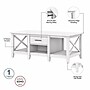 Bush Furniture Key West 47" x 24" Coffee Table with 2 End Tables, Pure White Oak (KWS023WT)~#|#~70E9FBB4-C1E2-4687-9F9EF422E499146B_sc7
