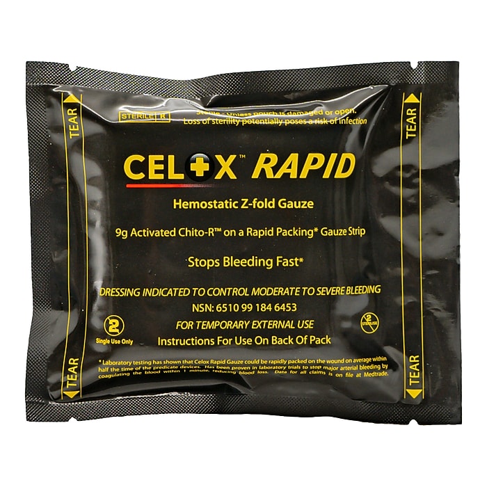 gauze 。 CELOX RAPID Z-Fold Hemostatic Gauze, 2/Carton (FG08839011