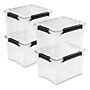 Sterilite 34 Quart Gasket Box with Lid, Plastic, Clear/Black, 4/Carton (39339004CT)~#|#~70EE8CAB-6BE0-4A26-829E6945C0399498_sc7