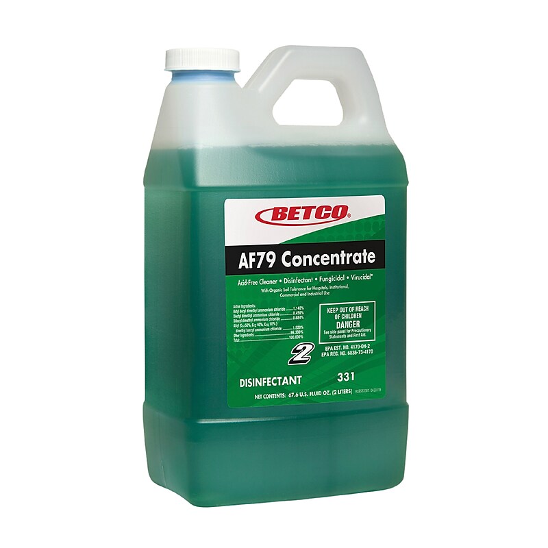 Betco AF79 Concentrate Disinfectant, Ocean Breeze Scent, 67.6 oz., 2/Carton (331B200) image 1