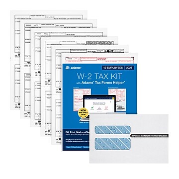 Adams 2023 W-2 Tax Form, 6-Part, 2-Up, 12/Pack (STAX612-23)