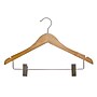 Nahanco 17" Wood Flat Suit Hanger With Clips, Natural, 100/Carton (260-17RC)~#|#~70FF65C1-9C97-4127-B91954A406AF10F9_sc7