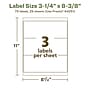 Avery EcoFriendly Laser/Inkjet Rectangle Multipurpose Labels, 3-1/4" x 8-3/8", White, 75/Pack (94251)~#|#~71053E1F-9F74-4FEA-88B5DB24F326A60A_sc7