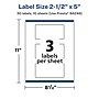 Avery Rectangle Laser/Inkjet Multipurpose Labels, 2.5" x 5", White, 30 Labels/Pack (19479390975)~#|#~7106A656-0AFC-494B-93B2E7A88CAF601F_sc7