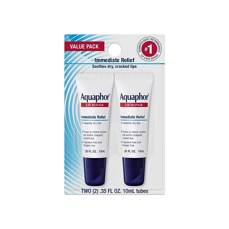 Aquaphor Immediate Relief Lip Repair Balm, 0.70 oz., 2/Pack (39796) image 1