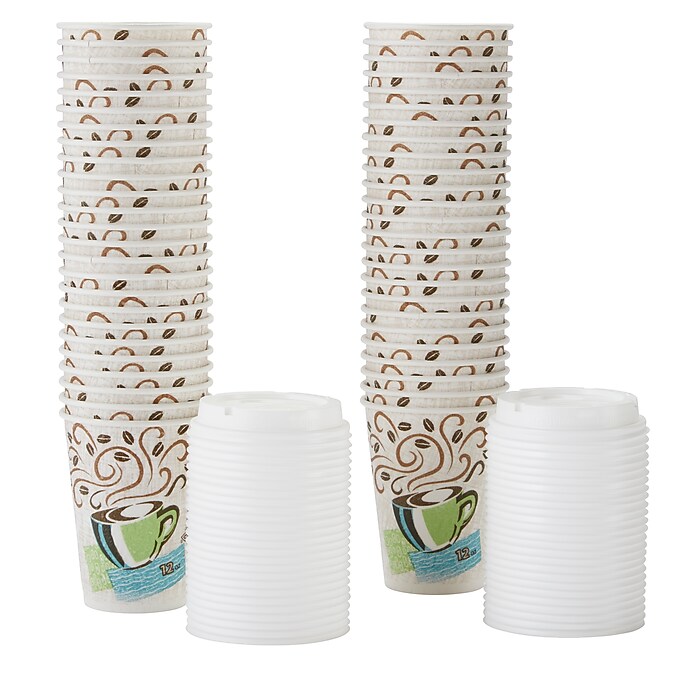 Dixie PerfecTouch WiseSize Paper Cup & Lid Combo, 12 Oz